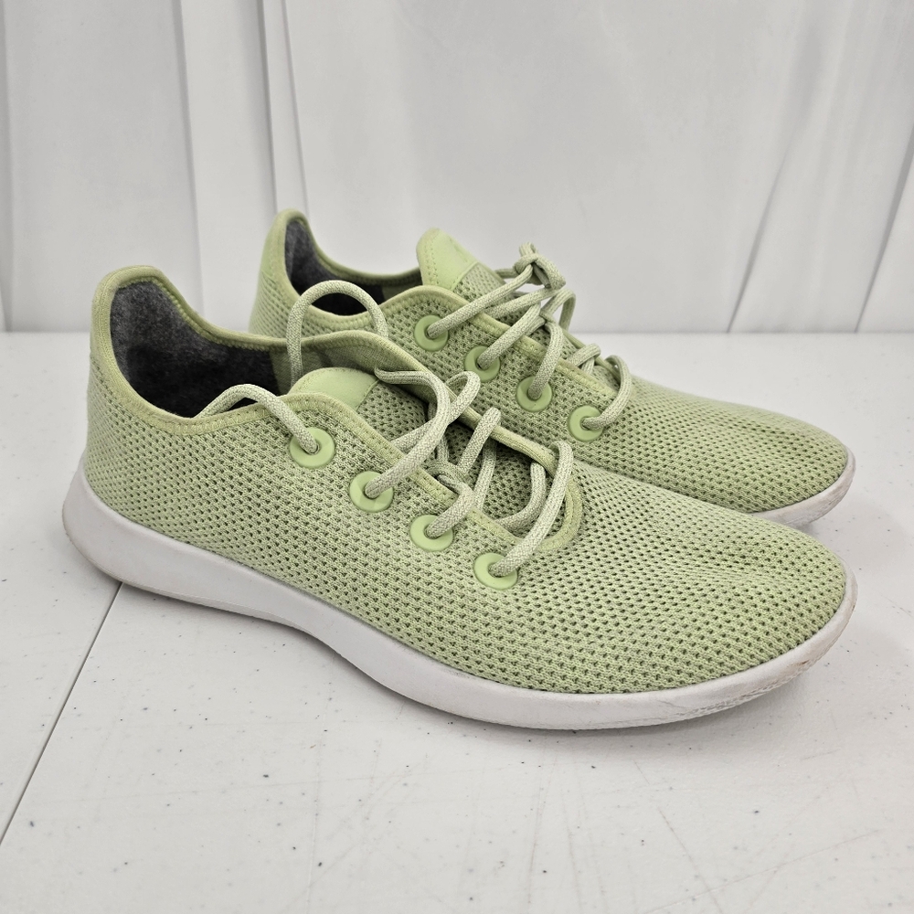 Allbirds TR Tree Runners Shoes Men's Size 12 Green‎ White Athletic Sneakers EUC.